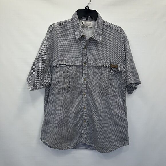 Columbia Shirt Adult Extra Large Multicolor Short Sleeve 100% Cotton Pockets Men - Picture 1 of 16